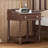 Retro Style Nightstand With Drawer And Open Shelf For Bedroom, Bedside Table With Turned Legs And Metal Handle,Walnut-1519328280