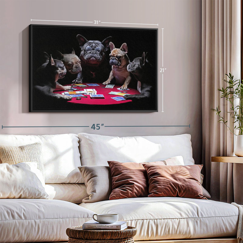 Dogs Play Poker Wall Art, H 21 po x l 31 po