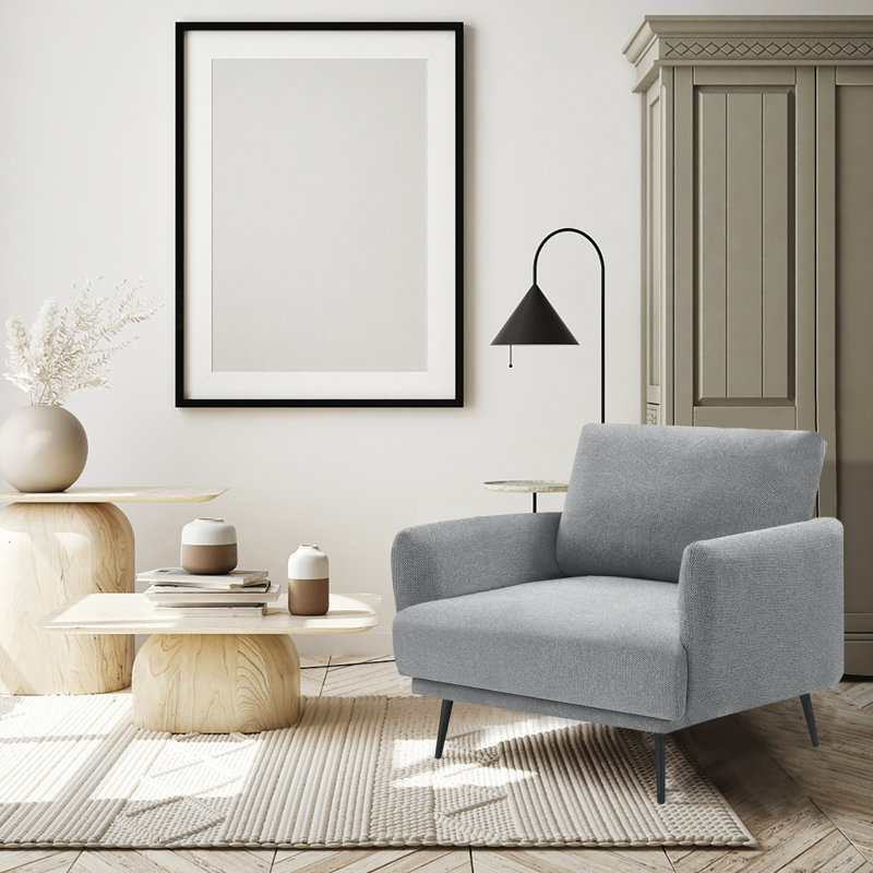 Karaka 37.5'' Wide Oversized Armchair accent chair single seat sofa for living room, Gray Polyester