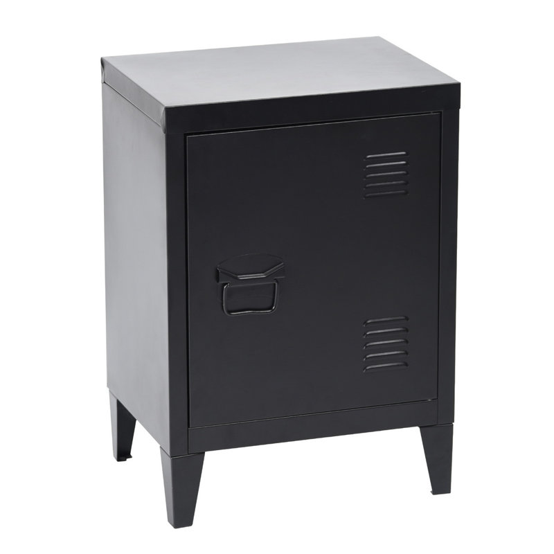 Steel 1 - Door Rectangle Accent Cabinet, Black
