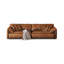 Causeuse-coussin modulaire en similicuir brun
