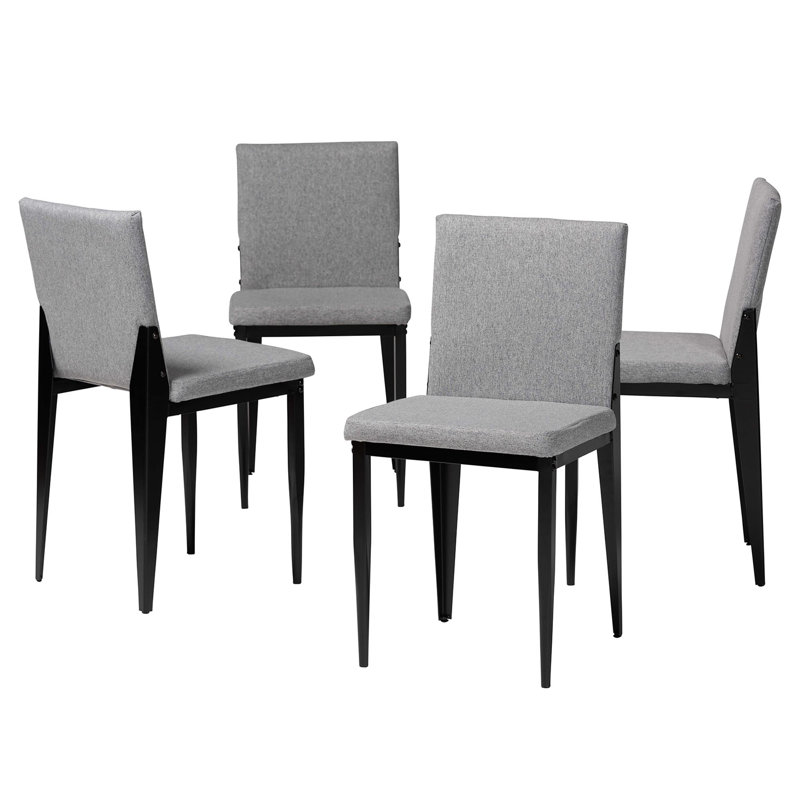 Arne Baxton Studio Bishop Industriall 4-Piece Dining Chair Set, Gray