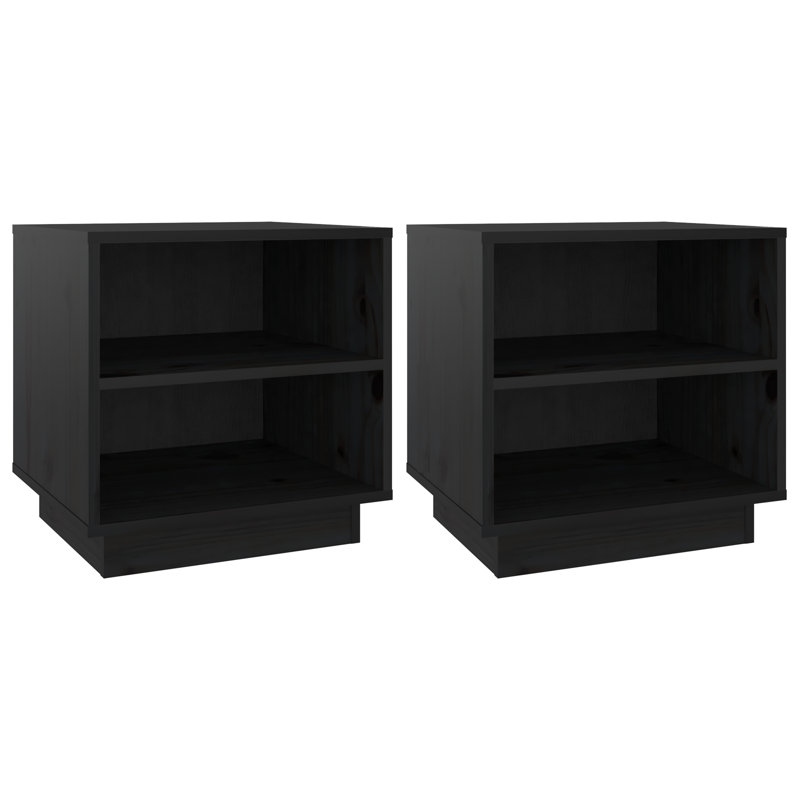 Moncton 40cm W Solid Wood Bedside Table, Oak, Set of 2