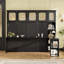 Lit escamotable double avec bureau et armoires en rotin, lit mural peu encombrant pour bureau à domicile, noir-133268269