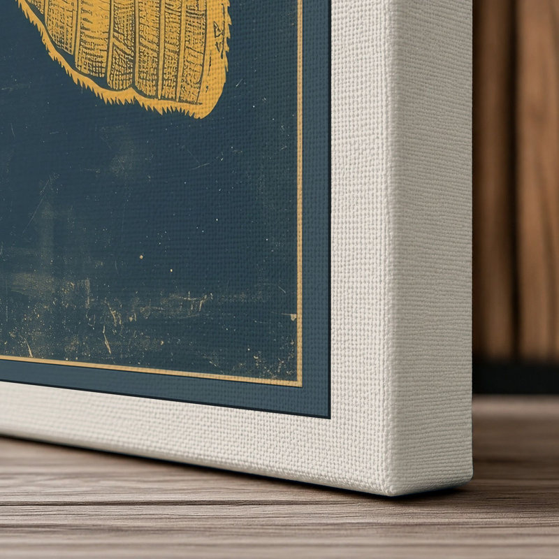 Golden Moth Study Botanical - Wrapped Canvas, 18x12 - 45.7 x 30.5 cm, Cream Border