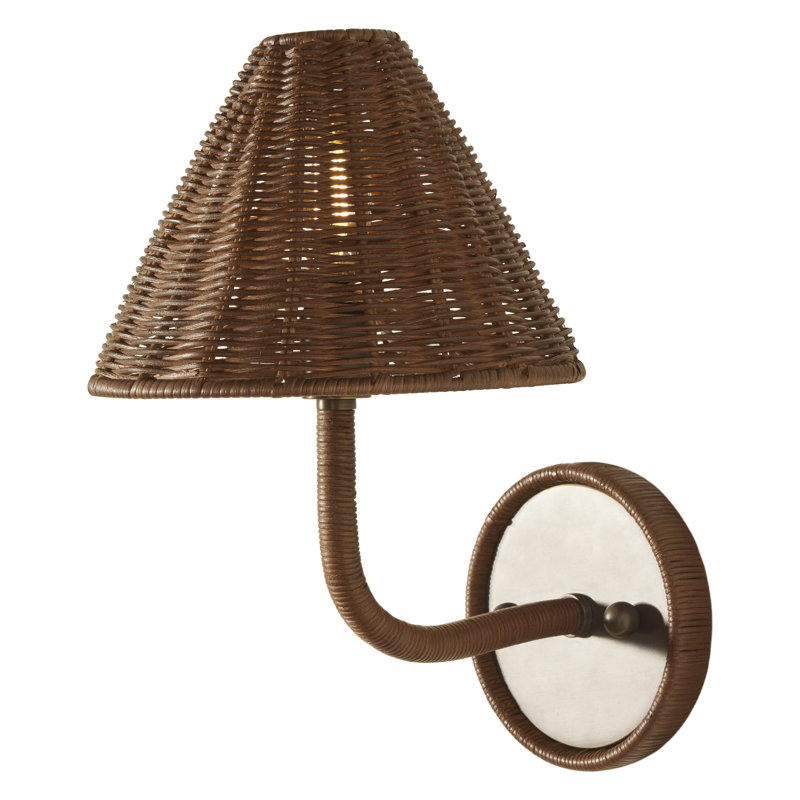 Delphine Wicker Sconce in Dark Brown