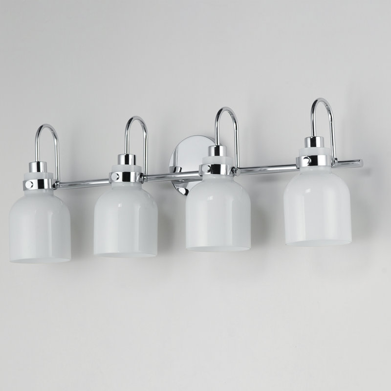 Éclairage de salle de bain à intensité variable à 4 lumières Arold, Chrome poli