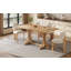 Table de salle à manger rustique 60 "avec base en tréteaux et pieds courbés-130025145