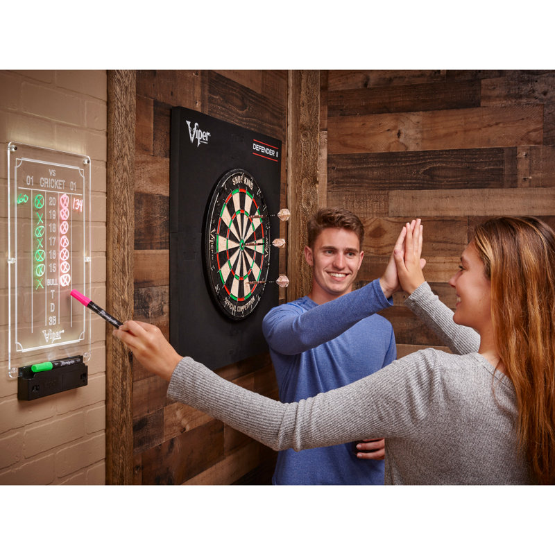 Illuminated Rectangular Dart Scoreboard with Grease Pencils