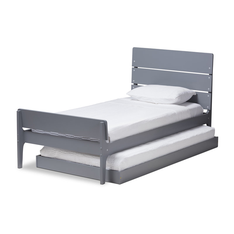 Lit plateforme simple Axente, Gris