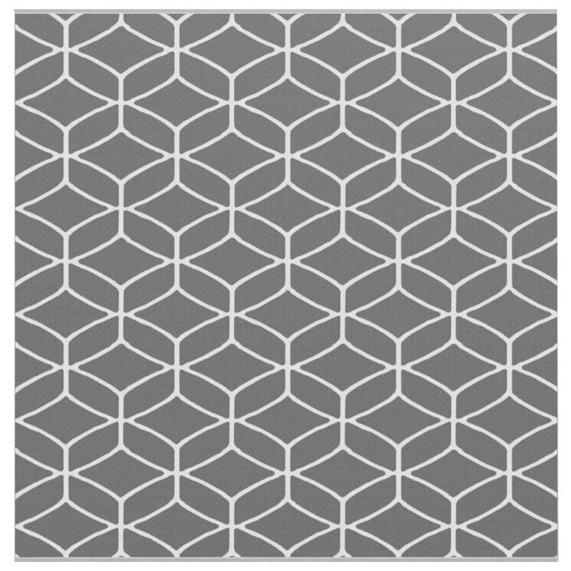  Outdoor Rug Grey And White PP, Rectangle 300 x 300 cm
