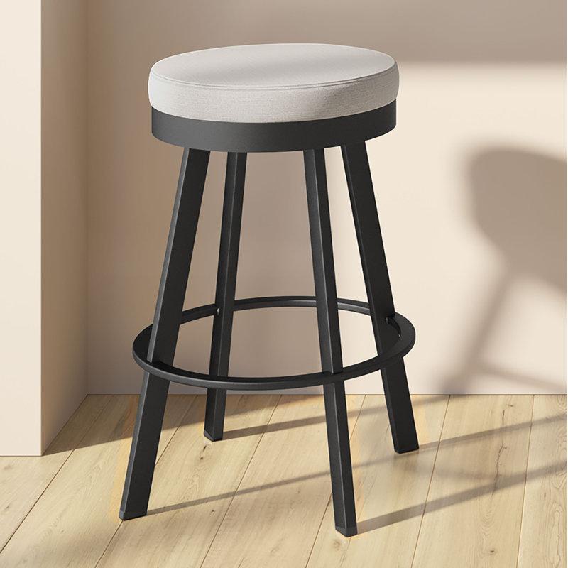 Tabouret de bar et de comptoir pivotant sans dossier Jamieson, Tabouret de comptoir (assise de 26,25 po de hauteu, Black