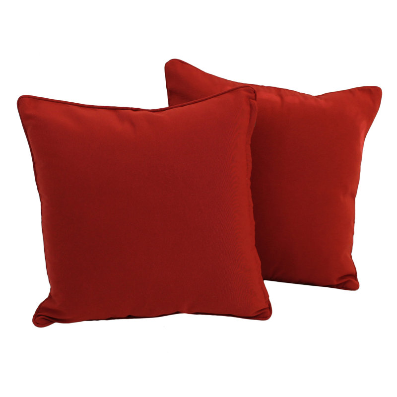 Cotton Blend Reversible Throw Pillow, Ruby Red