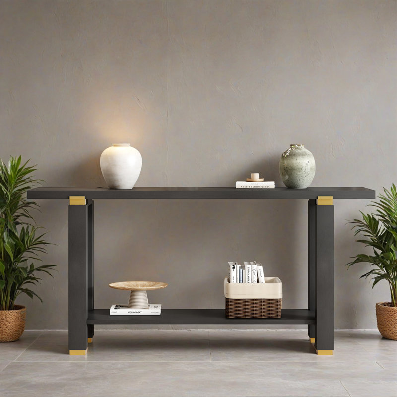 Table d'appoint 63,02 "pour le couloir, Noir