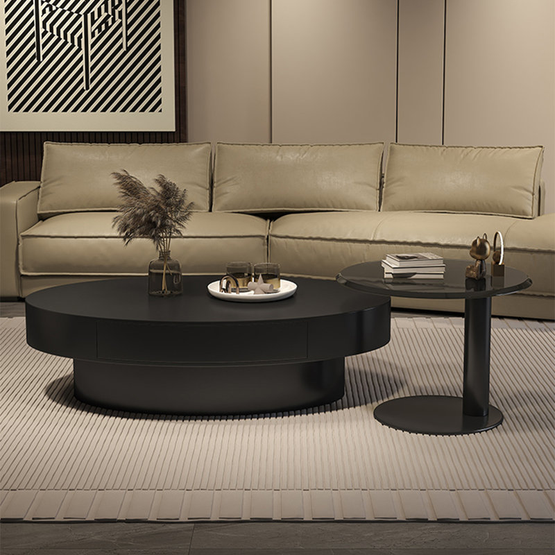 Modern and simple oval coffee table, Black