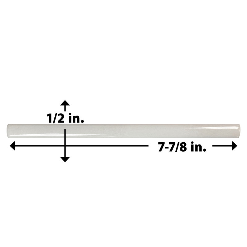 Demi-bulleur Coco 1/2 po X 7-7 / 8 po Garniture murale en céramique, Blanc nuage brillant