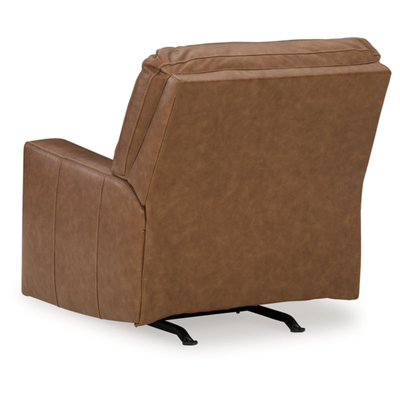 Caramel Leather Contemporary Rocker Recliner