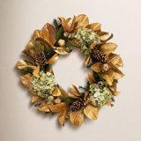 Hydrangea Magnolia Leaf Wreath