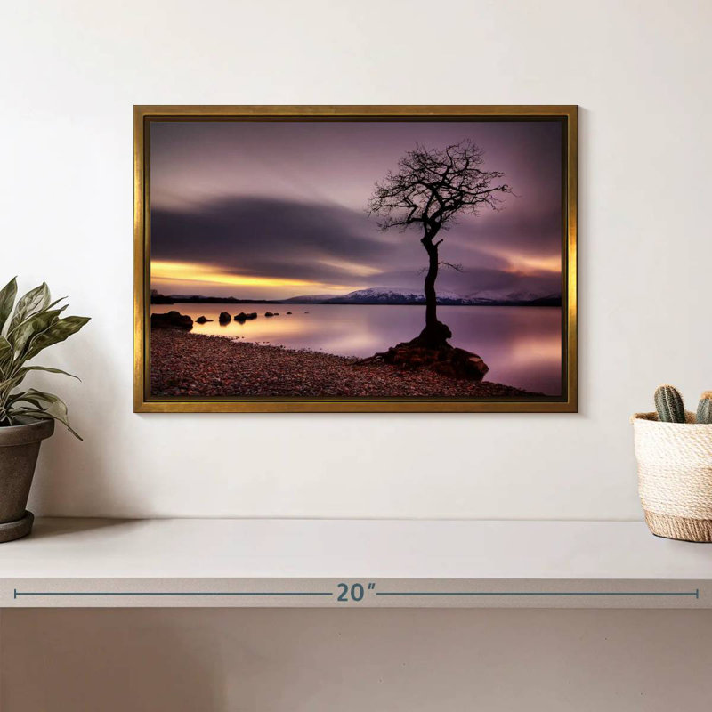 Arbre Loch Lomond, Cadre flottant doré, 13 po x 9 po