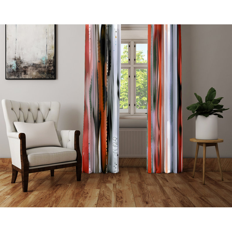 Danielis Semi Sheer Curtain Pair, 40" W x 82" L