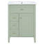 Meuble-lavabo 24 po avec lavabo en céramique - Porte à fermeture en douceur, tiroir basculant, pieds en bois massif-129597734