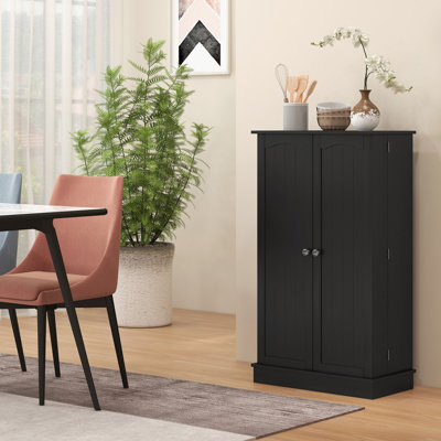 41" Kitchen Pantry Storage Cabinet, Freestanding Kitchen Cabinet With 12 Door Shelves, Double Doors, 5-Tier Shelving And Adjustable Shelves