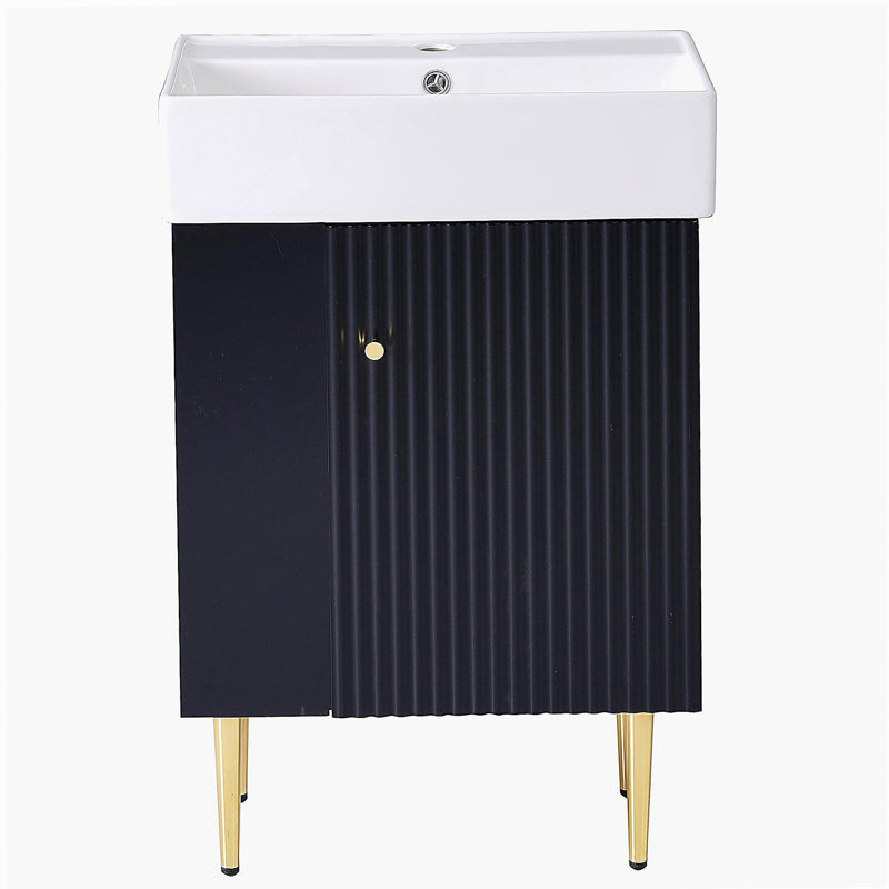 Lavabo de salle de bain, armoire combinée, armoire de rangement pour salle de bain, cuve en céramique simple, rangement à gauche
