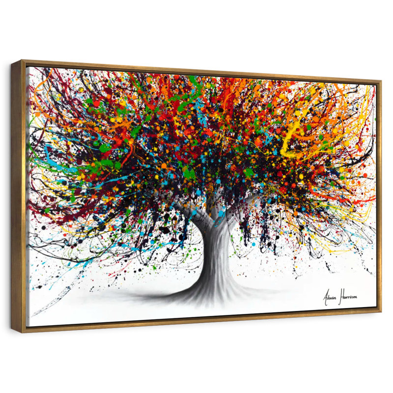 Arbre Festival, Cadre flottant doré, 40 po x 27 po