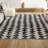 Farnham Moroccan Triangle Geometric Cream/Black Rug-1421188479