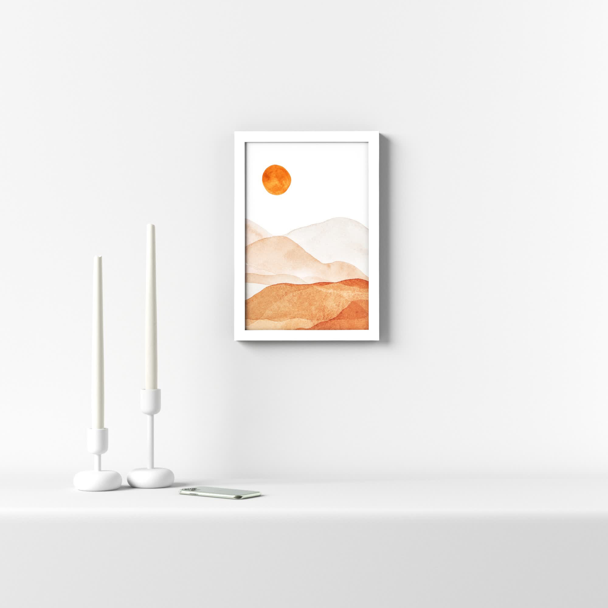 Mountain Range I by Amy Lighthall, White, 41.25" H x 28.25" W x 0.88" D