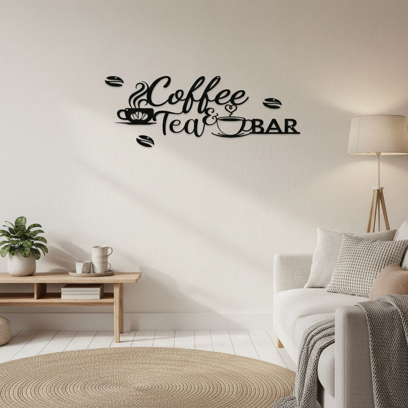 Plaque de café moderne en métal noir