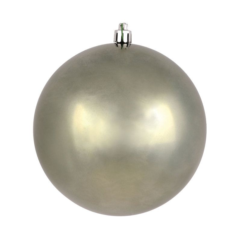 Holiday Décor Ball Ornament, 3" H x 3" W x 3" D, Limestone Shiny