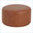 Ottoman, Modern Round Faux Leather Footrest/Seating/Side Table, 30”x30”x16”, Cognac Brown | Faux Leather | Plywood-123499538
