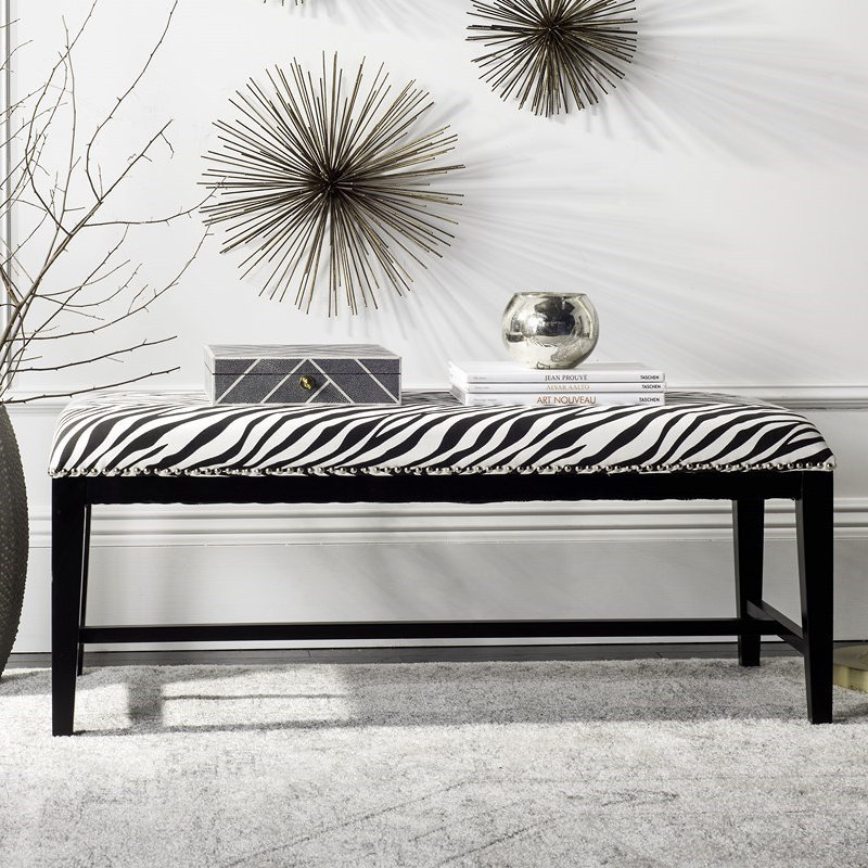 Banc rembourré Benae, Black/White