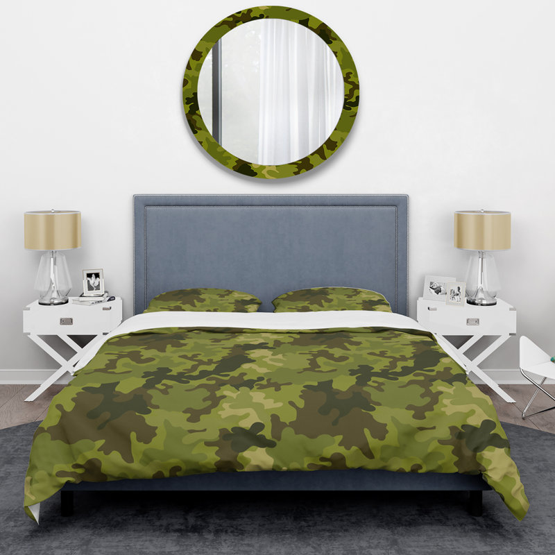 Green Desert camouflage - Ensemble de housse de couette abstrait - Microfibre de polyester
