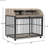 Large Dog Cage With Sliding Door And Robust Build, Grey Frame,