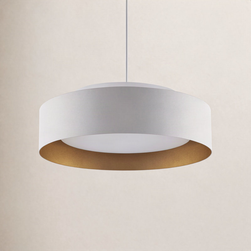 Plafonnier encastré 15,7 po Savita, Blanc / or