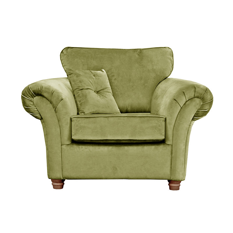 Lila Velvet Accent Chair, Olive