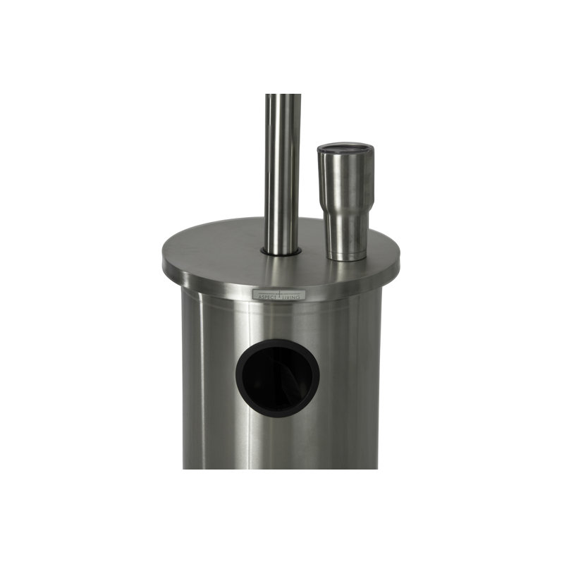  Patio Heater with Table 48,000 BTU Output Electronic Ignition System with Wheels- Stainless Steel, Brushed Nickel