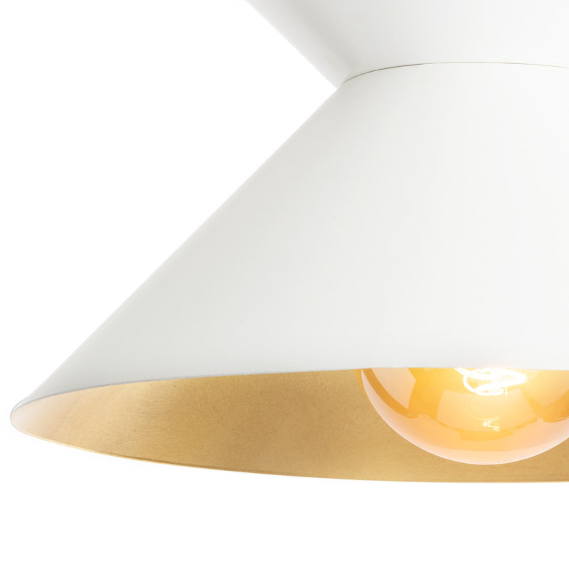 Modern Black and Gold Aluminum Flush Mount Light