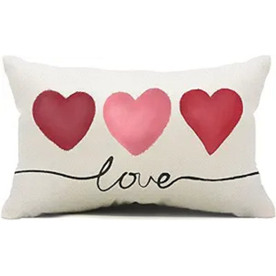Valentines Day Pillow Covers 12x20 Pink Heart Love Valentines Day Pillows