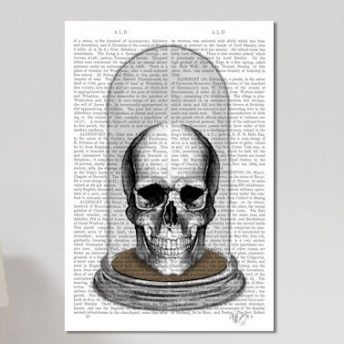«Skull in Bell Jar», impression sur toile, H 26 po x l 18 po x P 1,5 po, Toile tendue, Pas de tapis