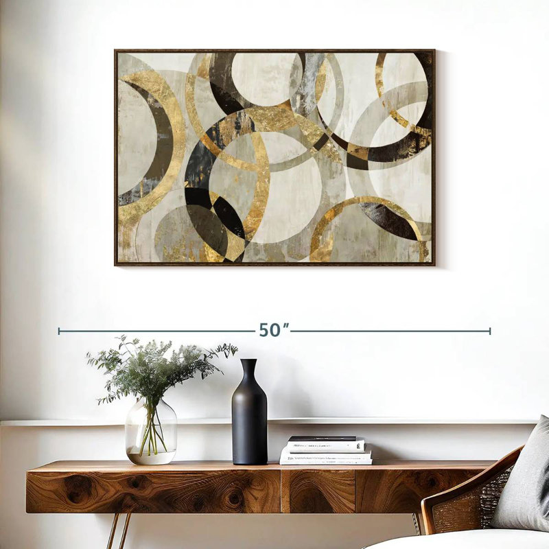Overlaps, 37" X 25", Floating Frame Walnut