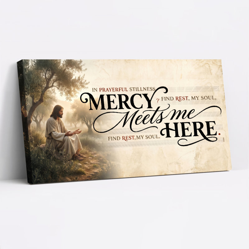 Ensemble de 1 tableau sur toile « Mercy Meets », L 32 po x H 16 po, Toile tendue