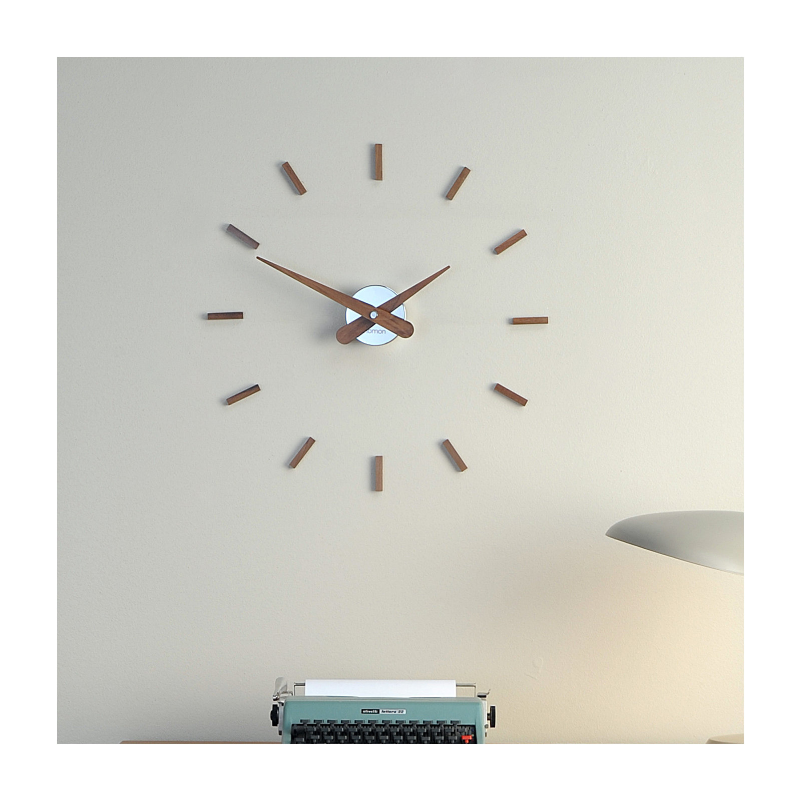 Sunset 19.68'' Solid Wood, Metal Wall Clock, Brown