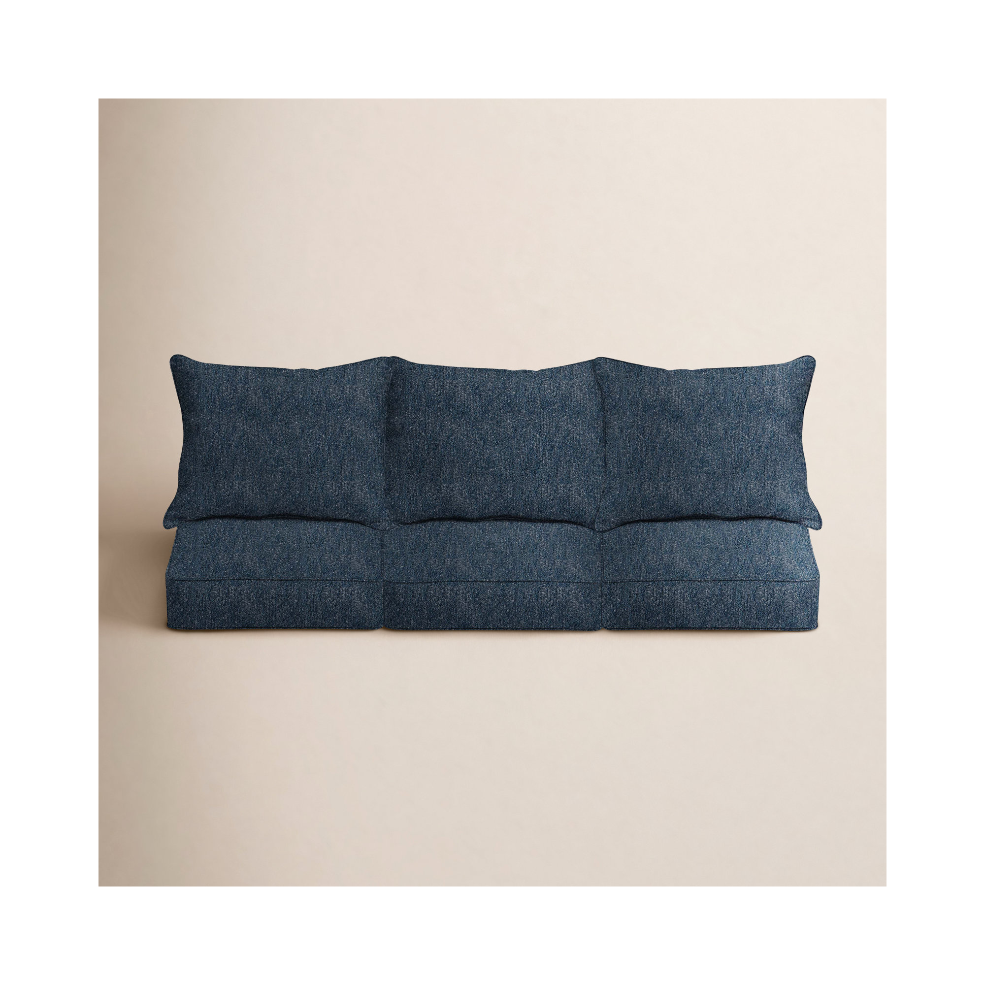 Sunbrella Bouclé Outdoor Sofa Cushion Set, Improve Indigo Sunbrella®