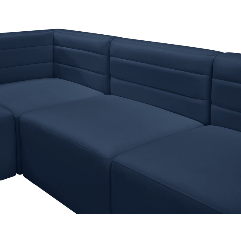 Canapé modulaire réversible en velours 95 po Enso, Velours marine