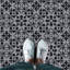 Dracoulis Dark Seamless Floral Pattern Floor Tile Stickers - 120cm x 60 cm