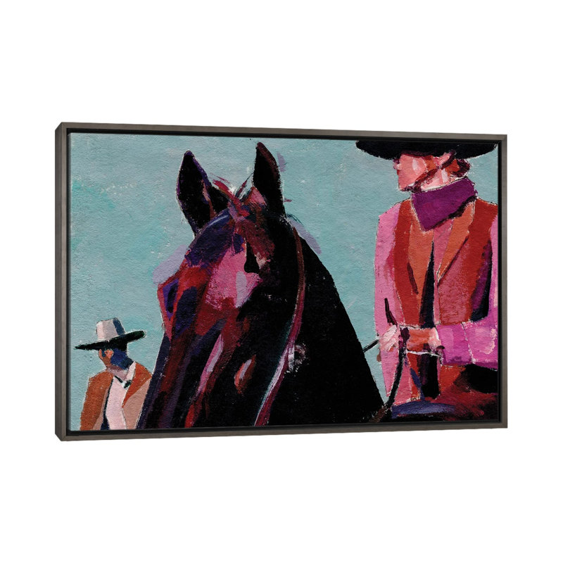 «Twin Riders», reproduction d'art sur toile encadrée, 26" x 18", Framed Canvas, Grey