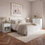 Ensemble de chambre à coucher 4 pièces, lit plateforme en bois avec tête de lit à motifs classiques, 2 tables de chevet avec tiroir et tablette ouverte, 1 commode à 4 tiroirs-1720481127